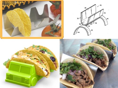 Clockwise from top left: Taco Rack, Prutt's taco holder, Classic Tacos, Taco Truck taco holder.