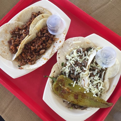 The tacos al pastor and capon.